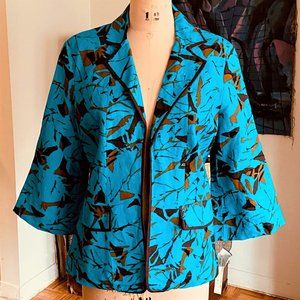 Bob Mackie blazer unstructured linen blend colorful New old stock vintage